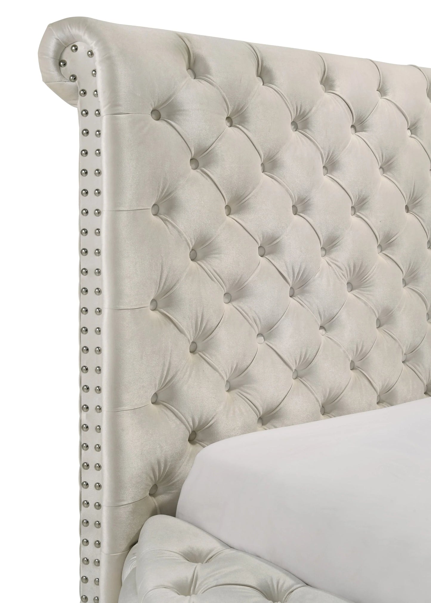 Brand New Queen Size Ivory Bed w/Storage