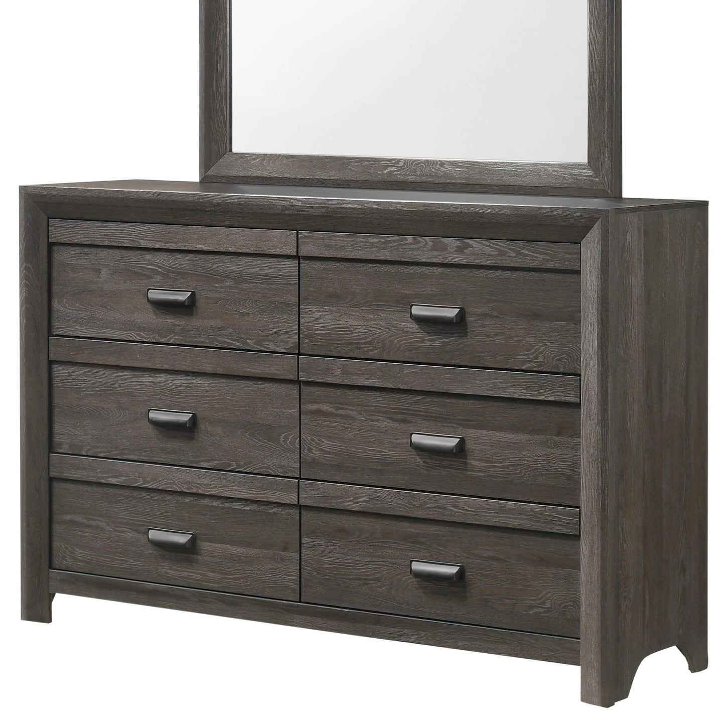 Brand New Grey/Brown 6-Drawer Dresser (Optional Mirror)