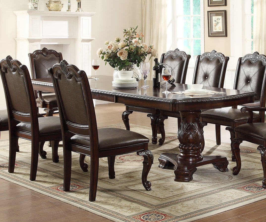 Brand New 9pc Rich Brown Color Dining Set
