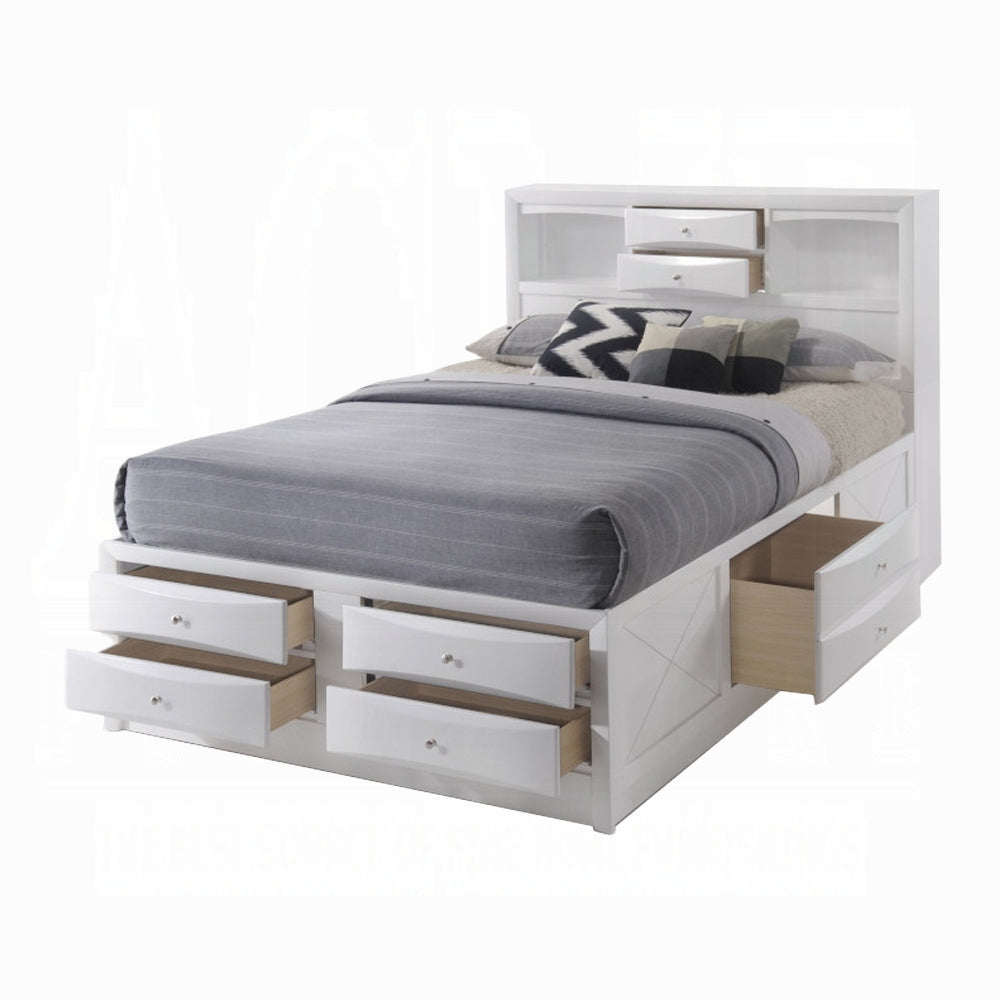 Brand New White King Size Platform Bed with Storage