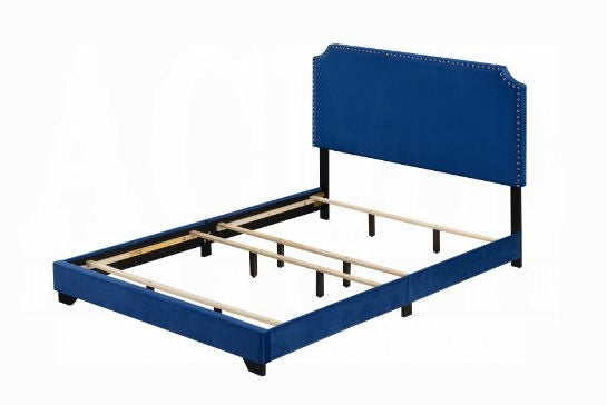 Brand New Queen Size Blue Velvet Bed