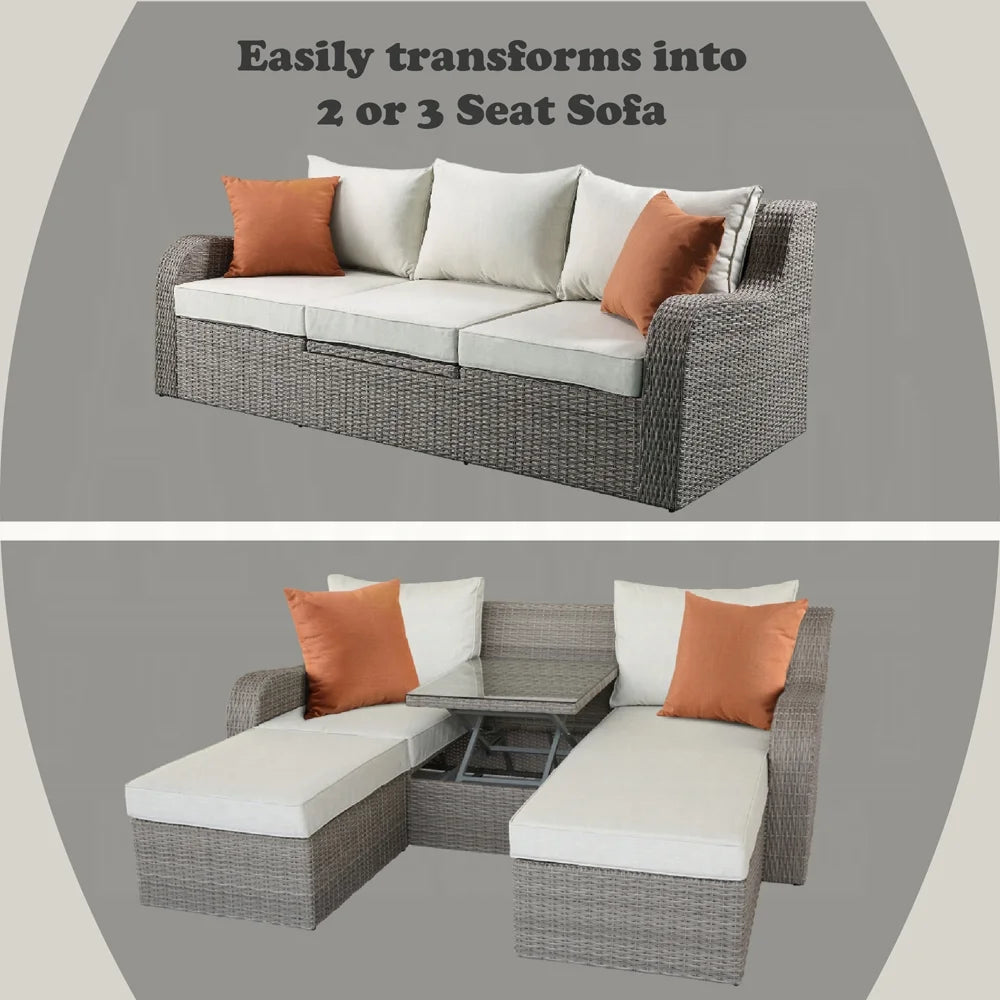 Brand New Patio Sofa W/2 Pillows & 2 Ottomans