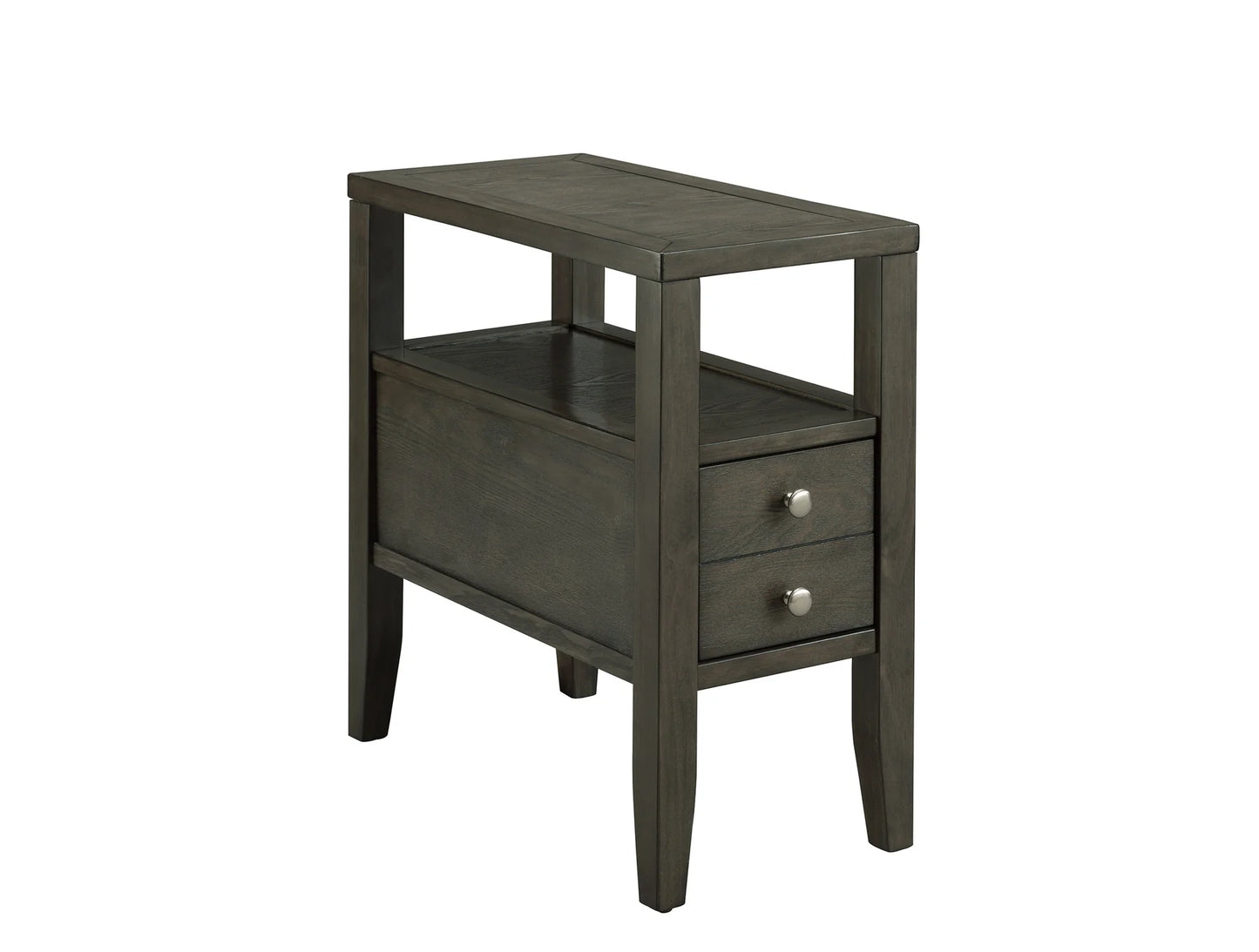 Brand New Grey 1-Drawer Side Table