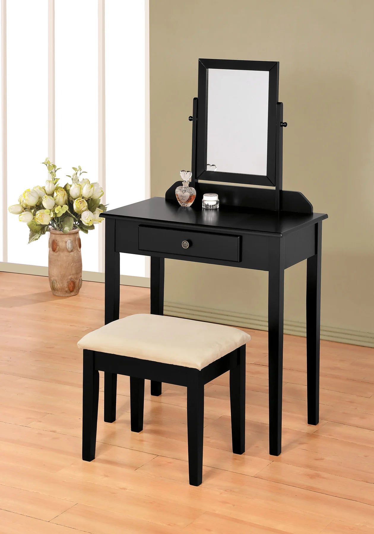 Brand New Wood Vanity With Stool (3 Colors)