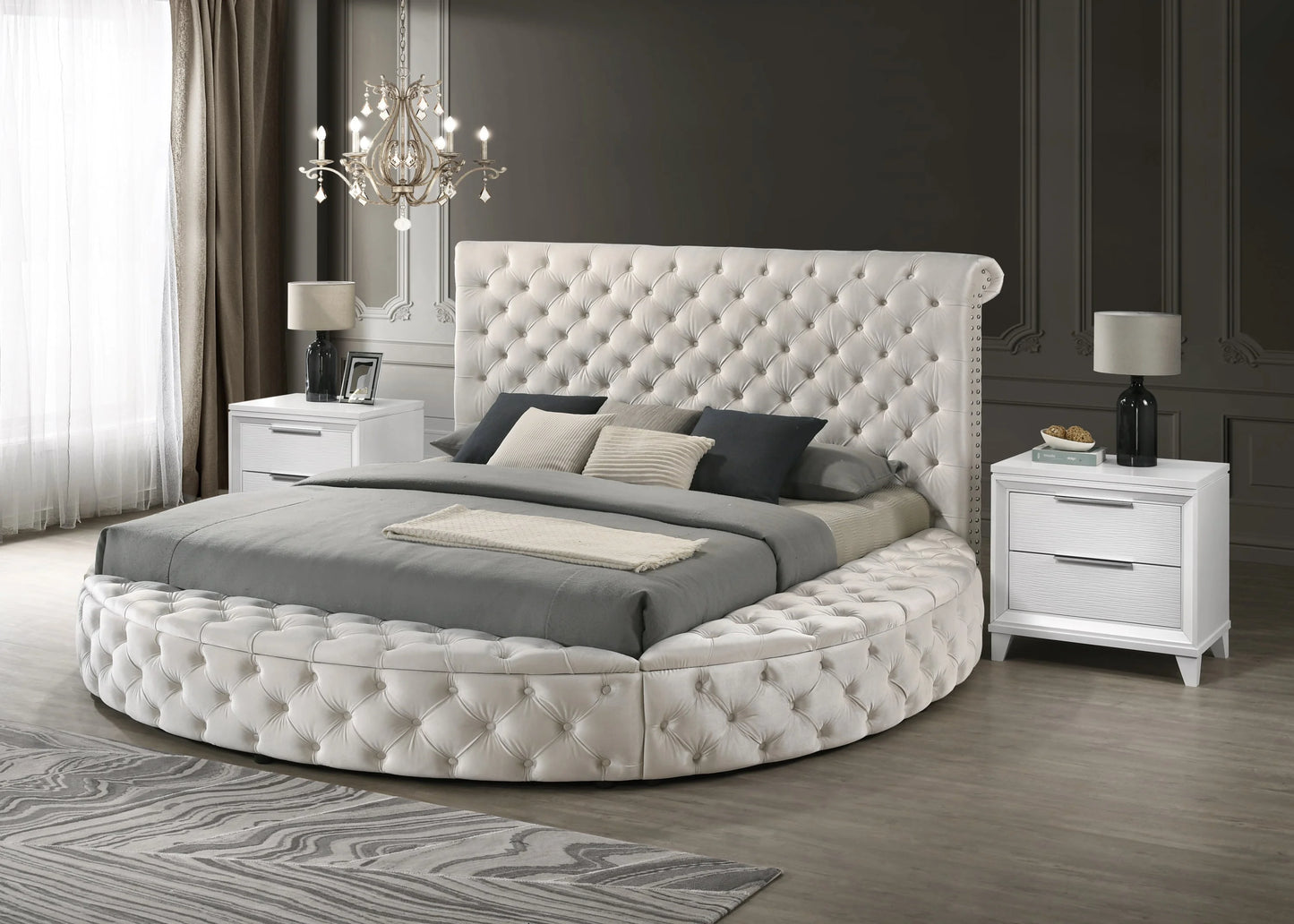 Brand New Queen Size Ivory Bed w/Storage