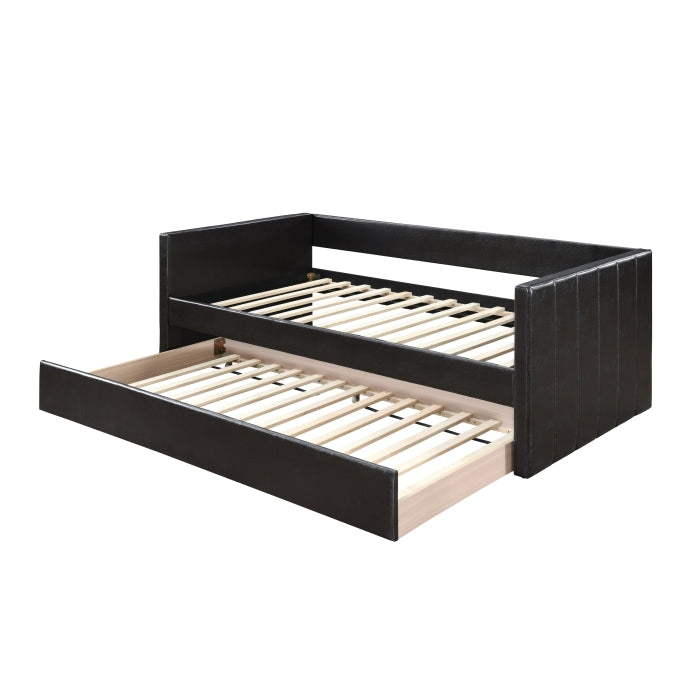 Brand New Dark Brown Faux Leather Twin Size Daybed with Trundle