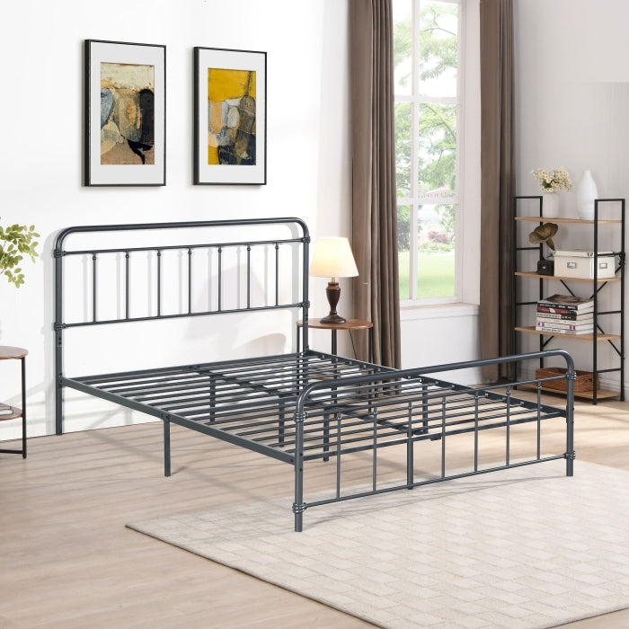 Brand New Dark Grey Metal Platform Bed (Full or Queen)