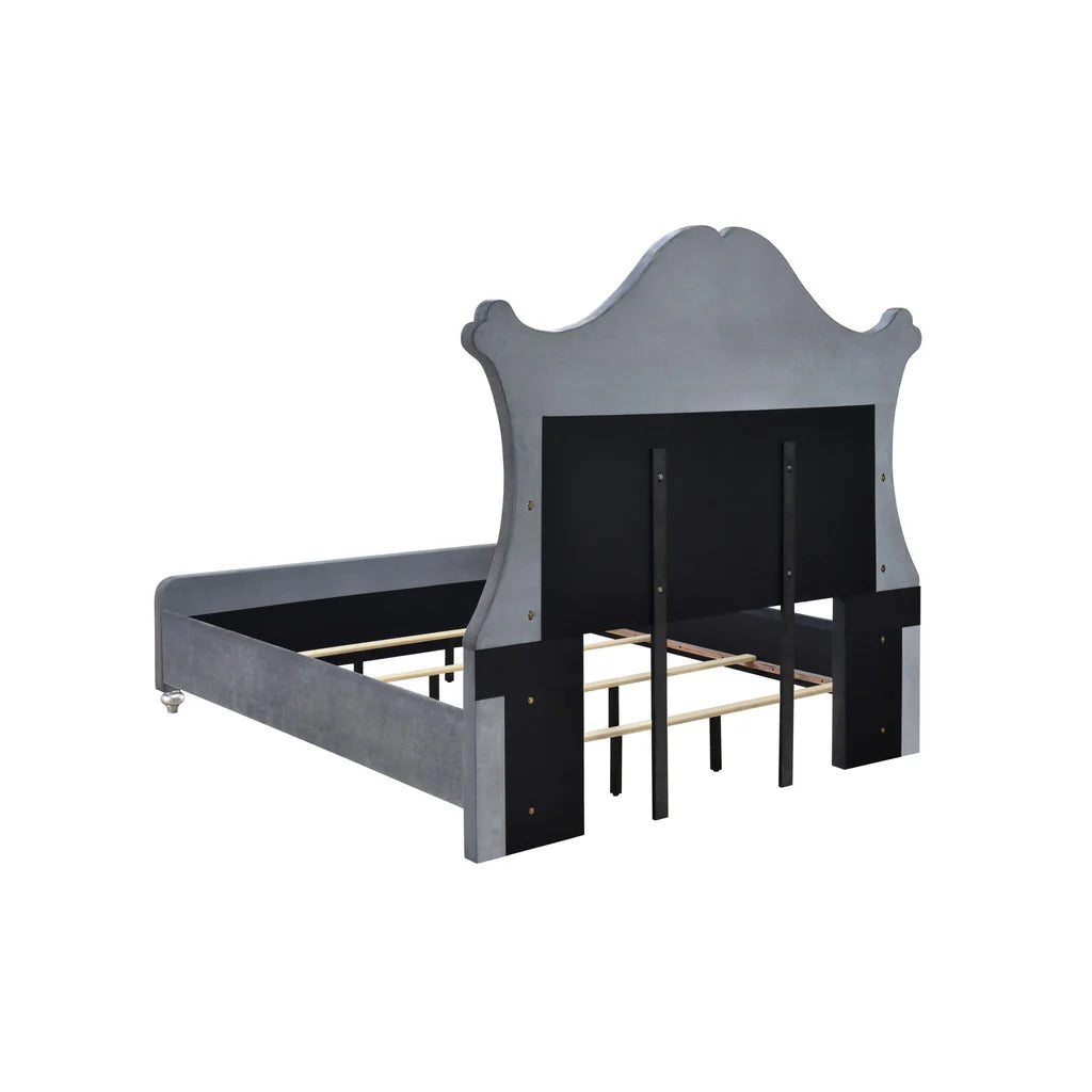 Cameo Glam Upholstered Bed with Wing Headboard (Queen or King)