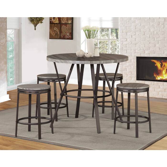 Brand New 5pc Counter Height Dining Set with Swivel Stools (2 Colors)