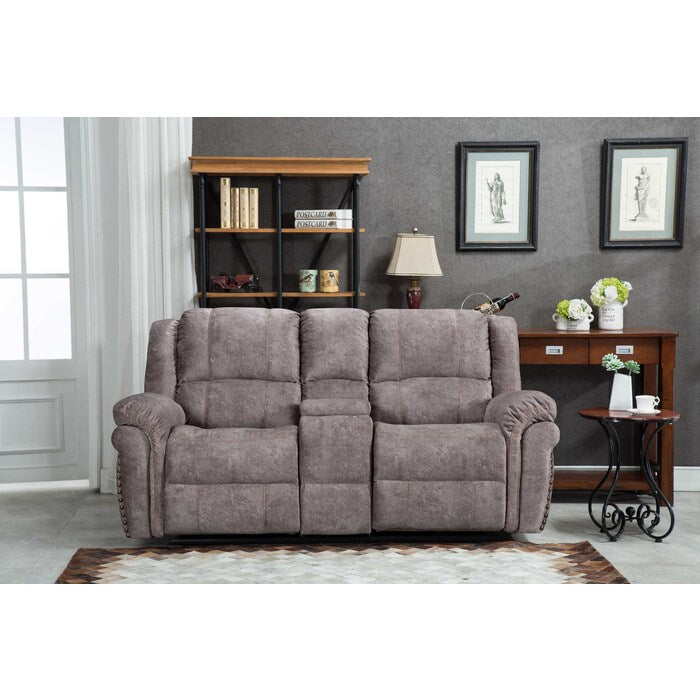 Brand New Velvet Power USB Recliners Loveseat w/ Stitching Design (2 Colors)