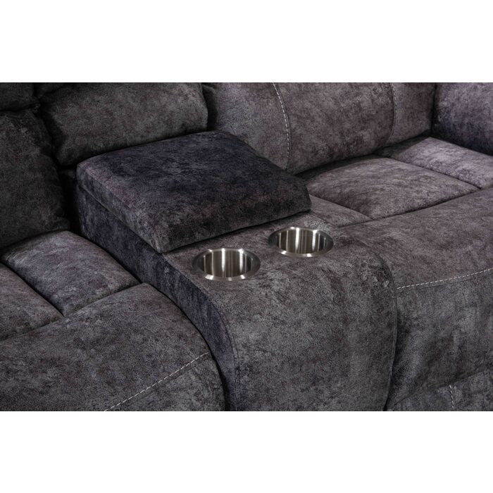 Brand New Velvet Power USB Recliners Loveseat w/ Stitching Design (2 Colors)