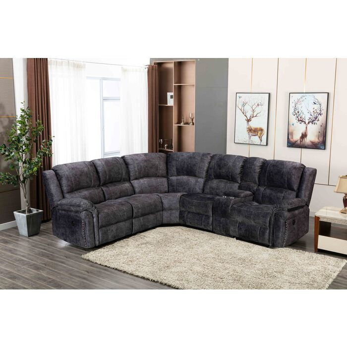 Brand New Fabric POWER Sectional w/USB (2 Colors)