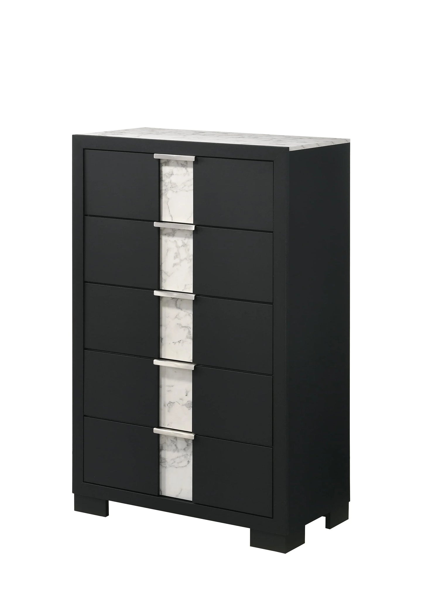 Brand New Black Tall Chest w/White Faux Marble