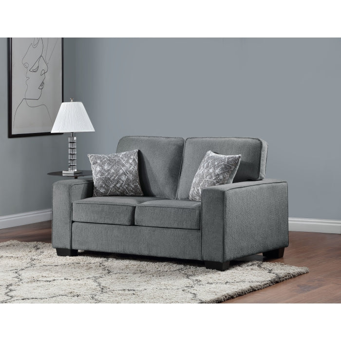 Brand New 2pc Fabric Plushy Cushioned Square Arm Sofa Set (3 Colors)