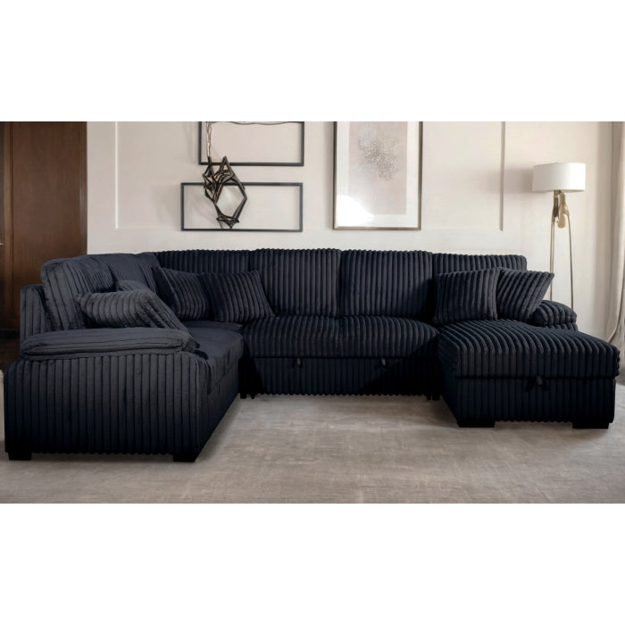 Brand New Sectional with Storage Chaise and Pull-out Bed (5 Colors)