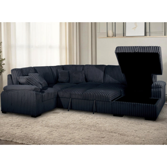 Brand New Sectional with Storage Chaise and Pull-out Bed (5 Colors)
