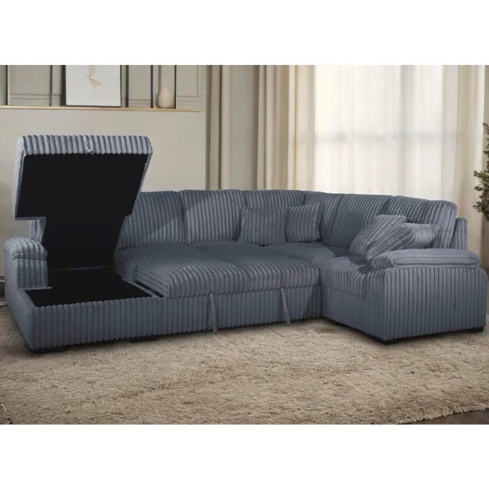 Brand New Sectional with Storage Chaise and Pull-out Bed (5 Colors)