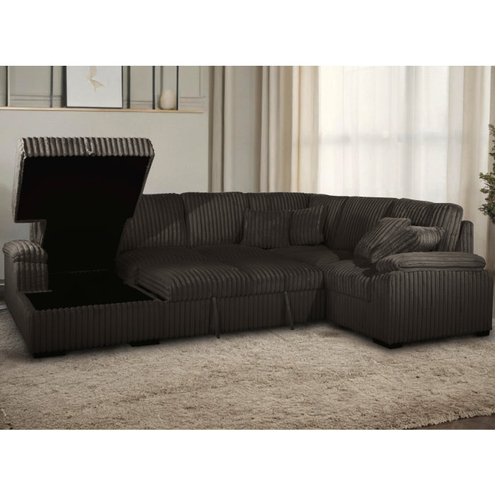 Brand New Sectional with Storage Chaise and Pull-out Bed (5 Colors)