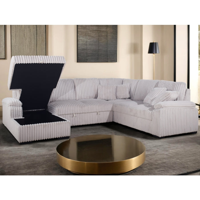 Brand New Sectional with Storage Chaise and Pull-out Bed (5 Colors)