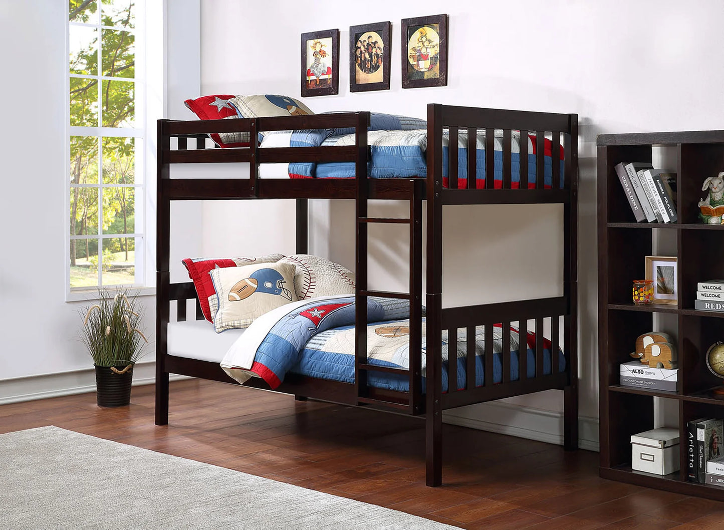 Brand New Espresso Twin/Twin Wood Bunkbed
