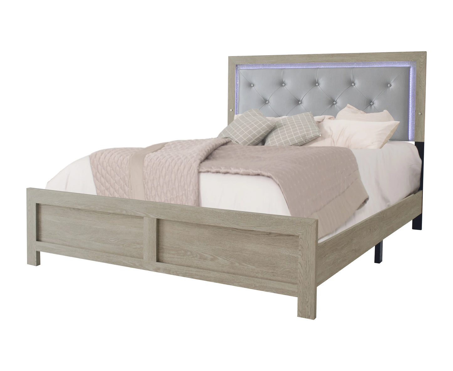 Brand New Queen Size 4pc Bedroom Set w/LED Headboard
