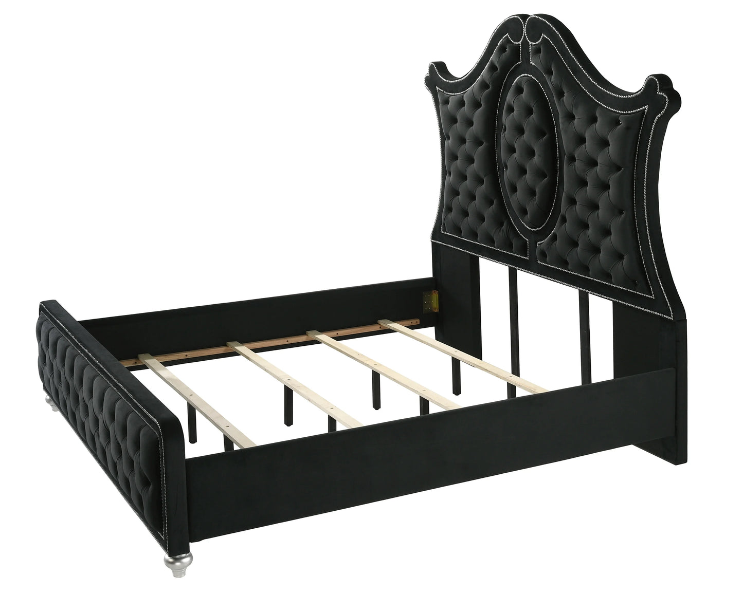Brand New Black Fabric 4pc Bedroom Set (Queen or King)