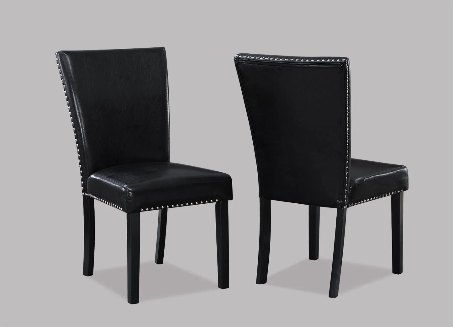 Brand New 6pc White Faux Marble & Black Finish Dining Set