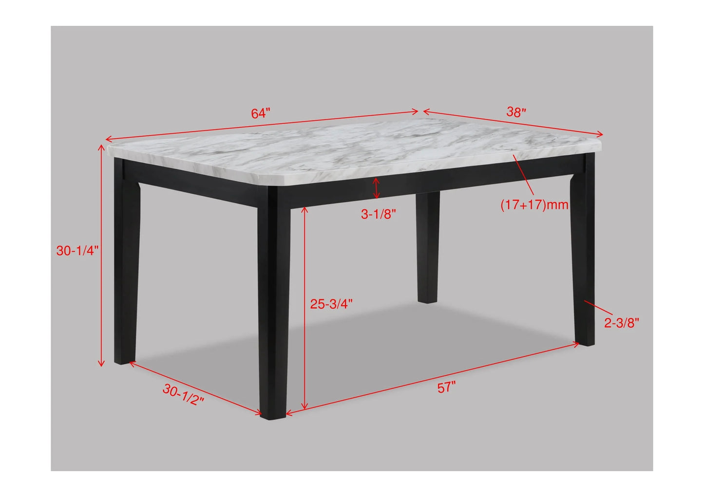 Brand New Dining Table with Faux Marble Top