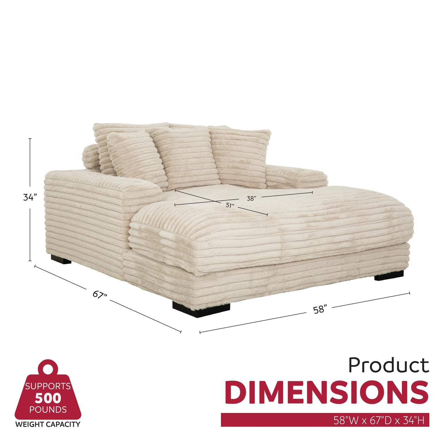 Brand New 67" Cuddler Chaise w/USB & Cupholders (2 Colors)