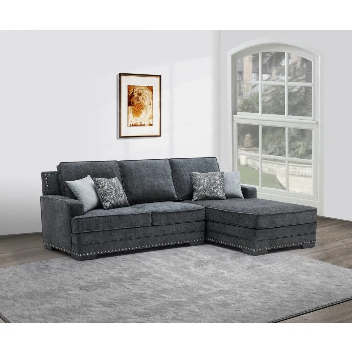 Brand New Grey Sectional (Left or Right Facing Chaise)