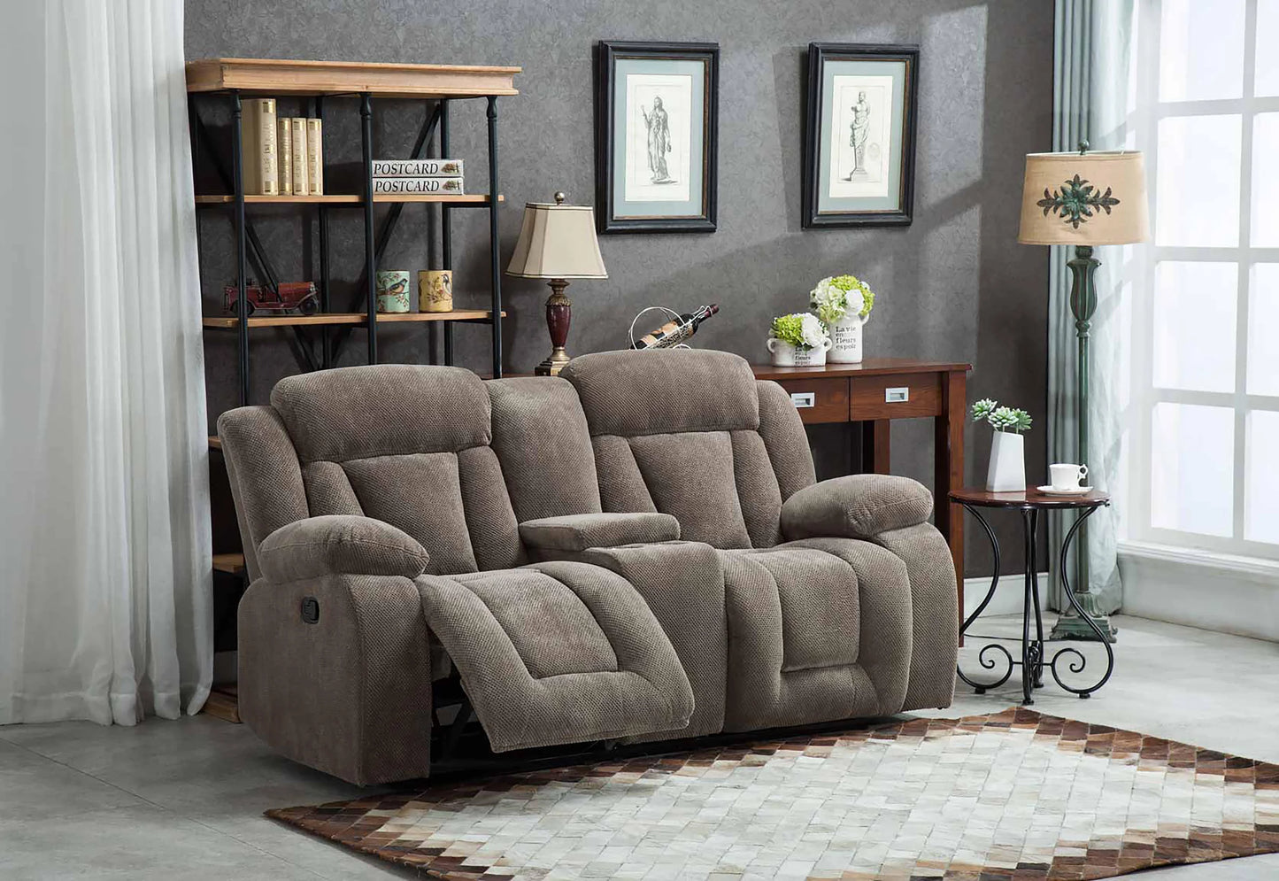 Brand New Fabric Manual Reclining Loveseat (3 Colors)
