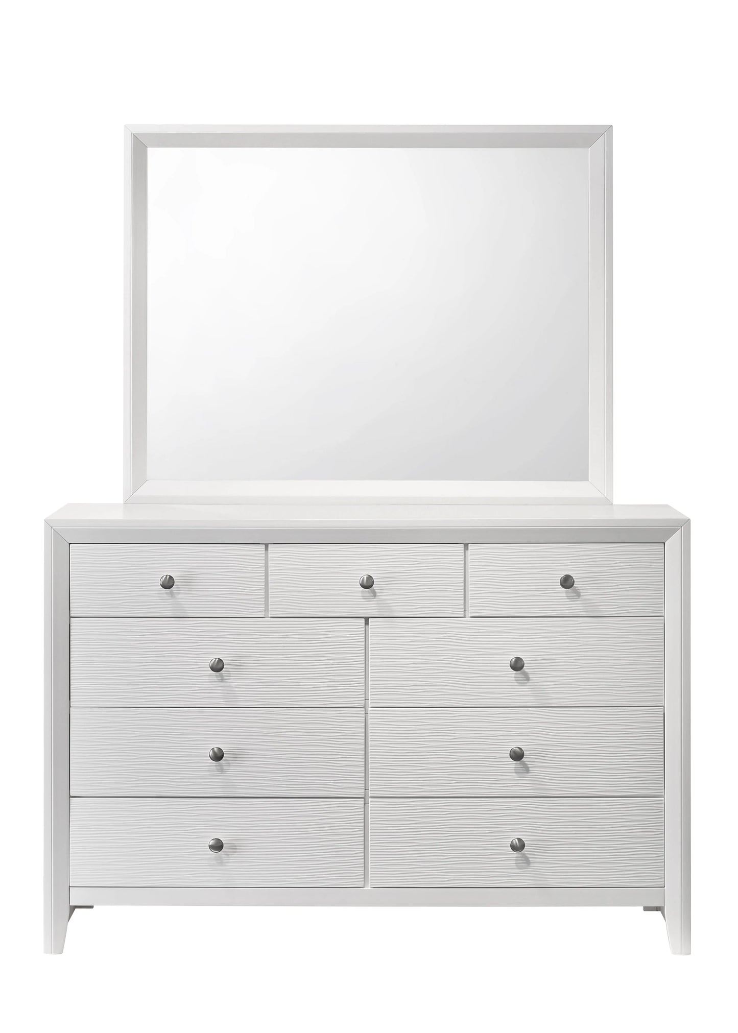 Brand New White Wood Dresser (Optional Mirror)