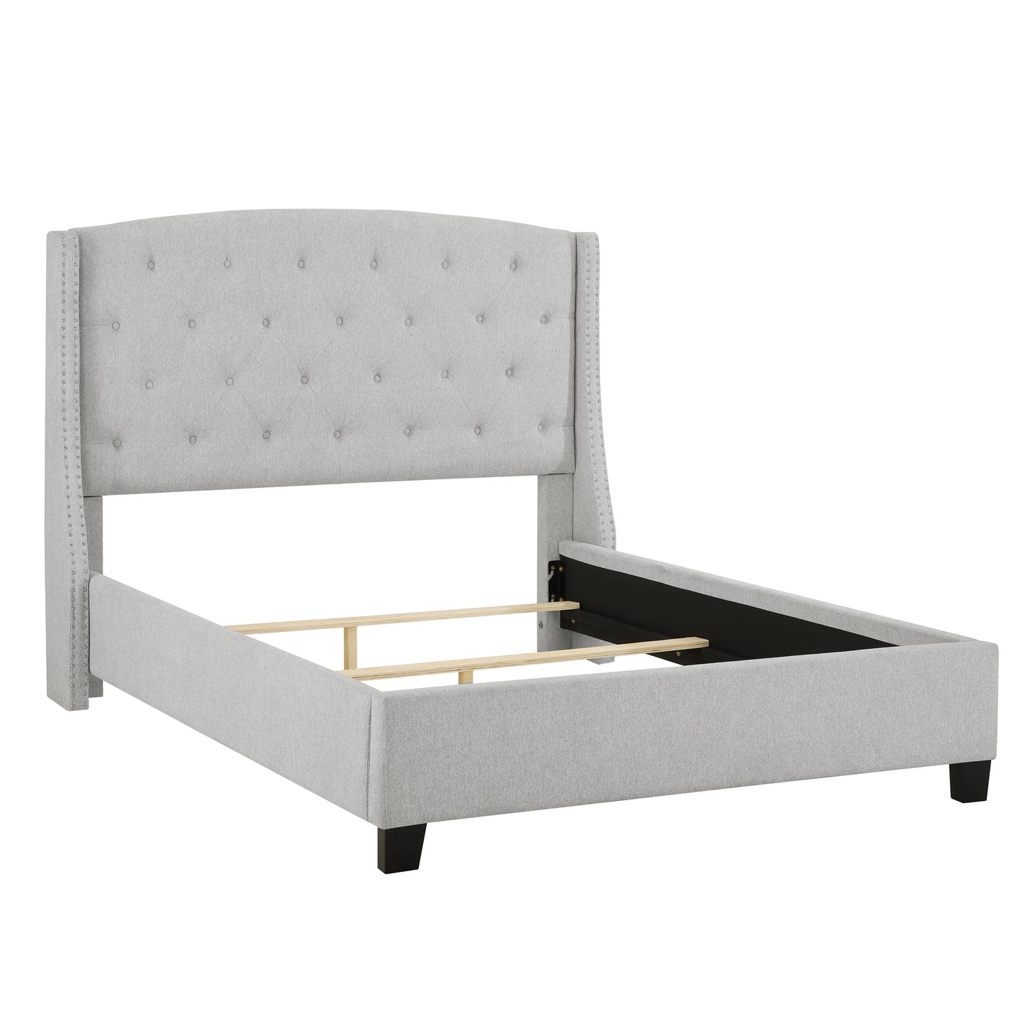 Brand New Light Grey Linen Fabric Bed (Queen or King)