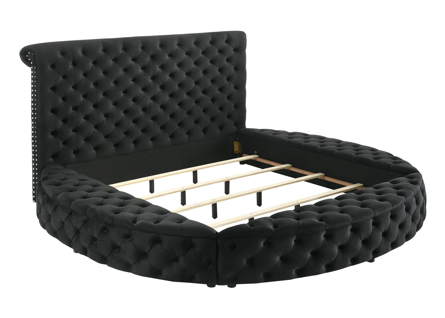 Brand New Black Upholstered Storage Bed (Queen or King)