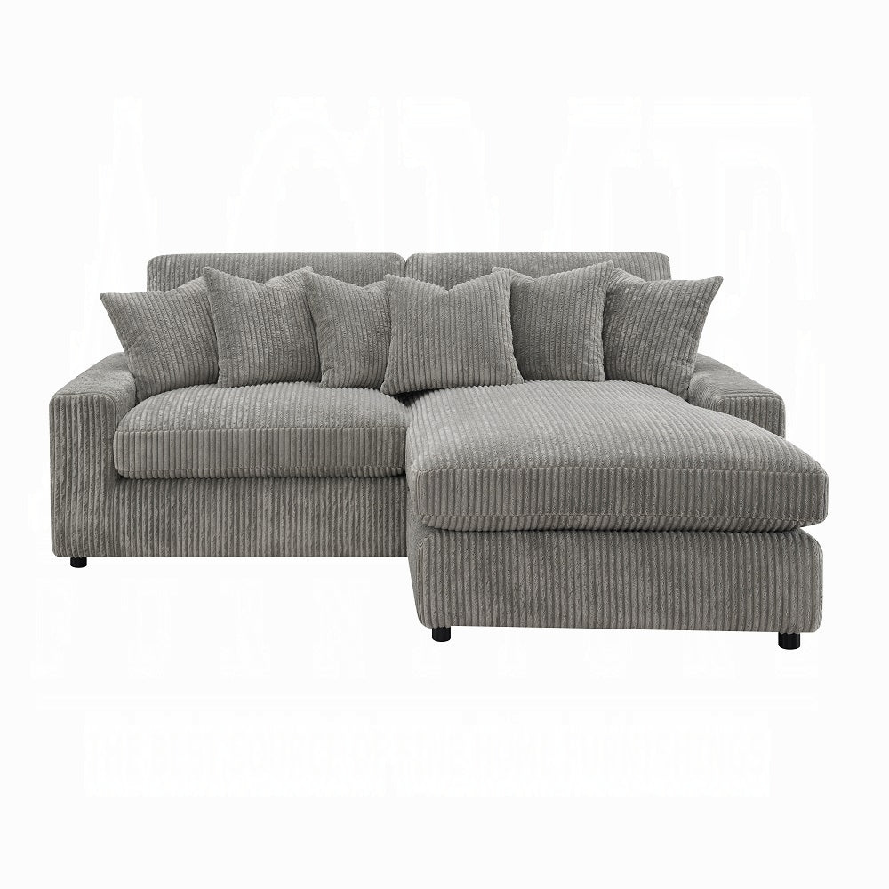 Brand New Gray Corduroy Sectional Sofa