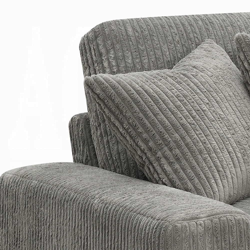 Brand New Gray Corduroy Sectional Sofa