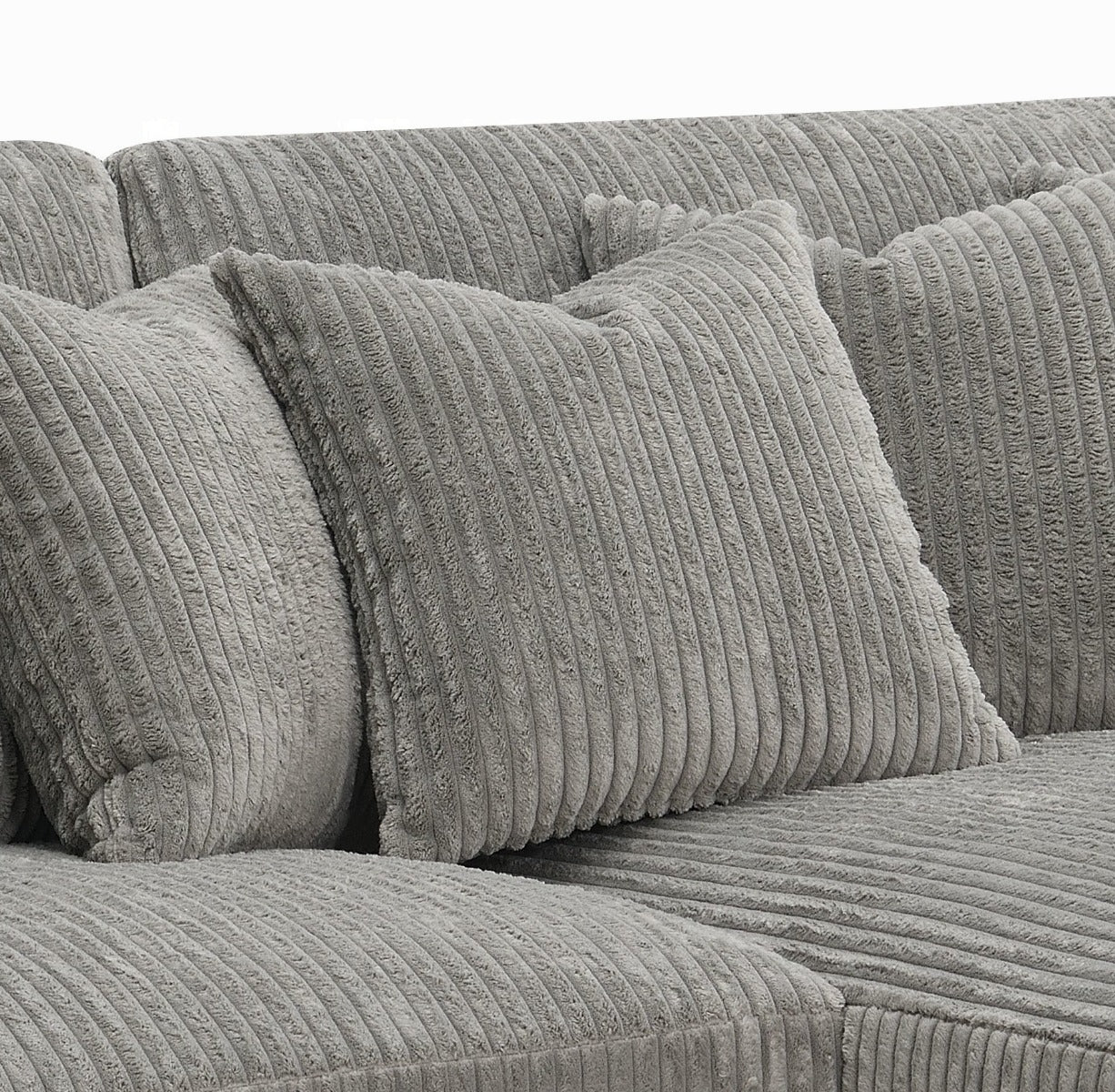 Brand New Gray Corduroy Sectional Sofa