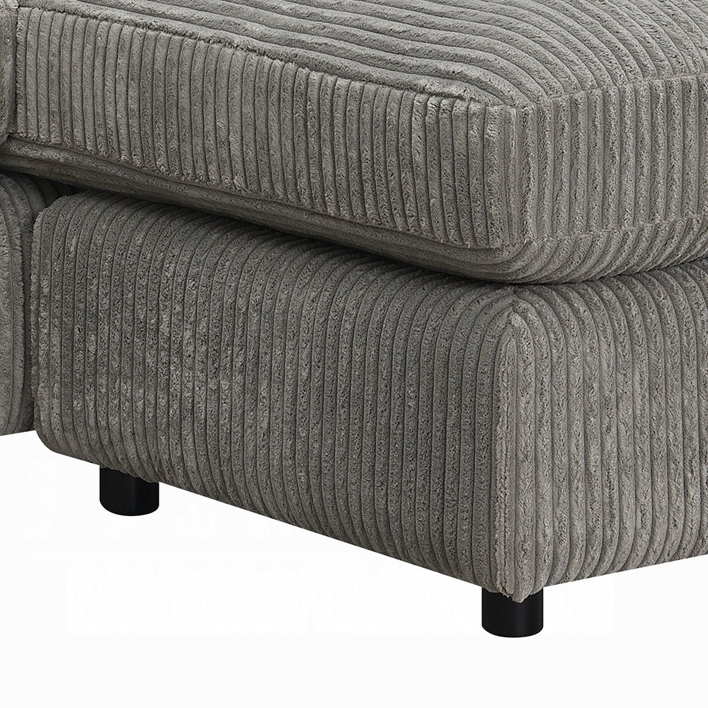 Brand New Gray Corduroy Sectional Sofa