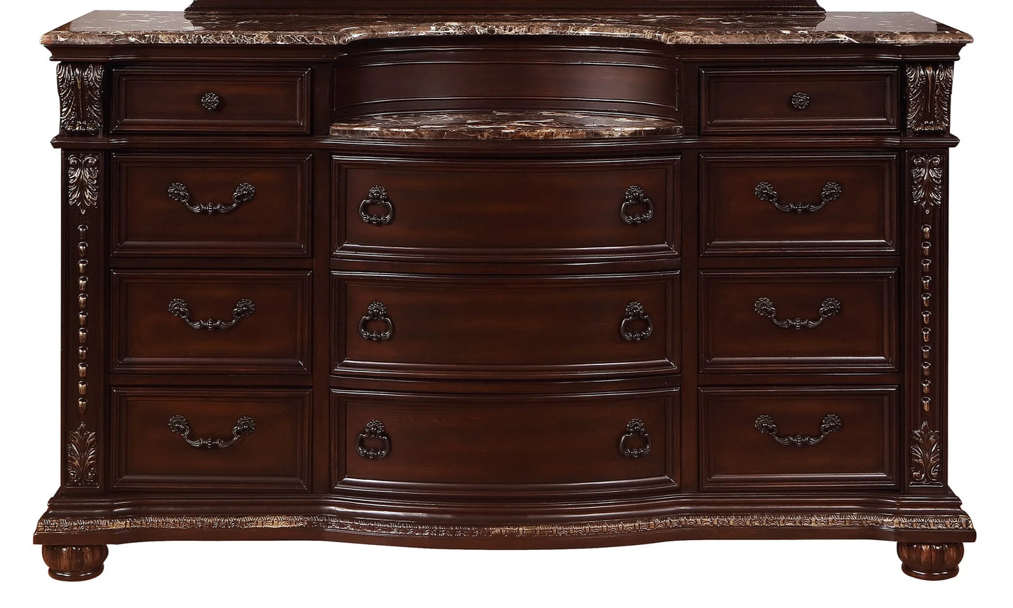 Brand New 9 Drawer Cherry Dresser w/Marble Top (Optional Mirror)