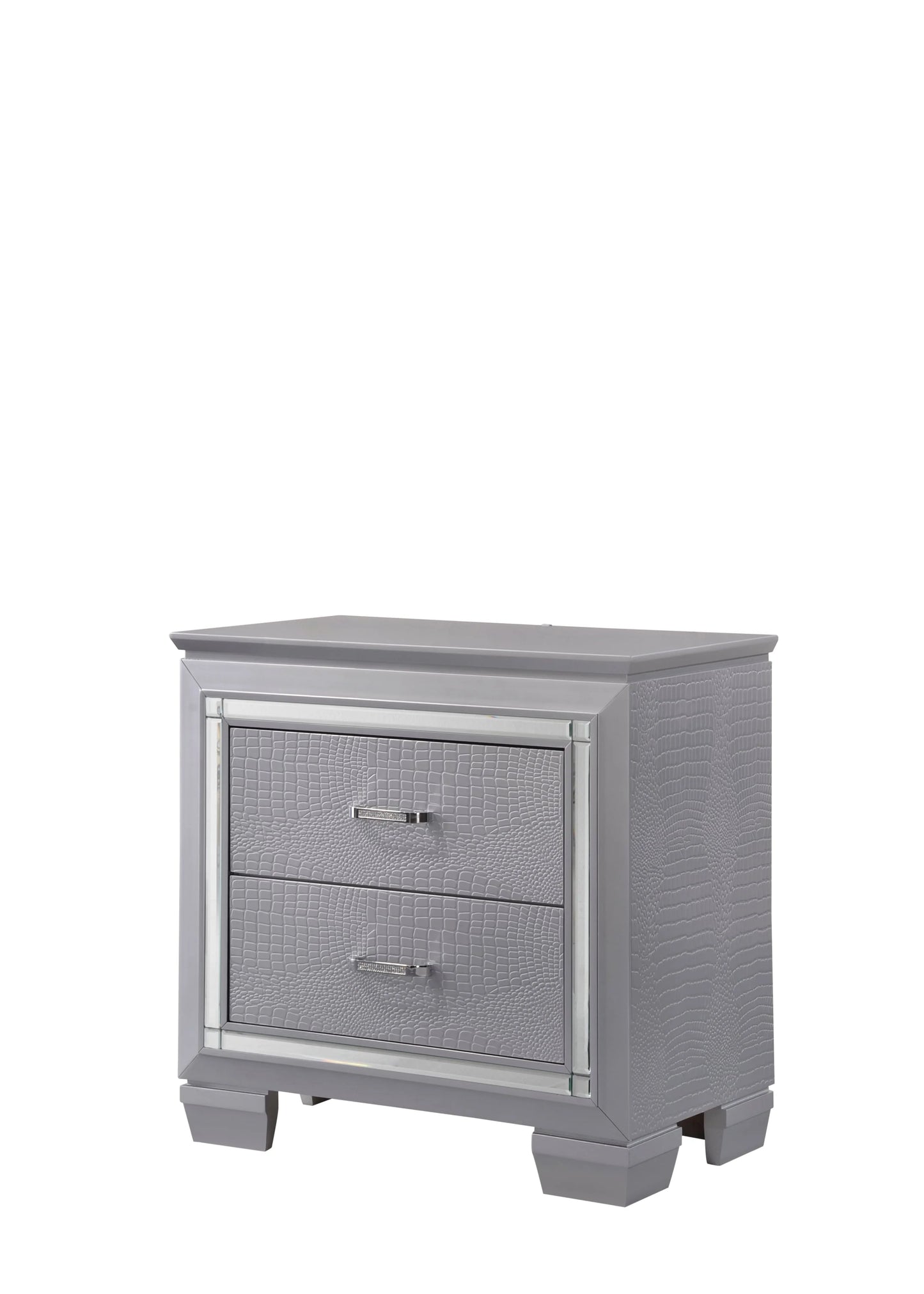 Brand New Silver 4pc Bedroom Set with LED Lights (2 Sizes)