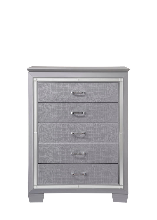 Brand New Silver Tall Chest