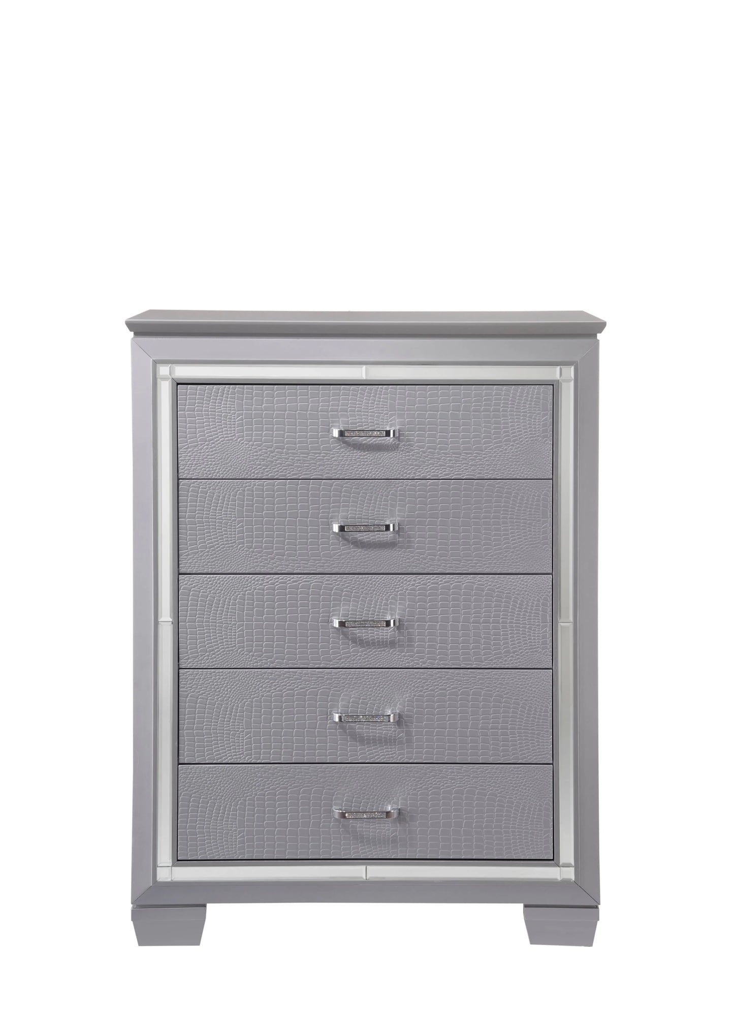 Brand New Silver 4pc Bedroom Set with LED Lights (2 Sizes)