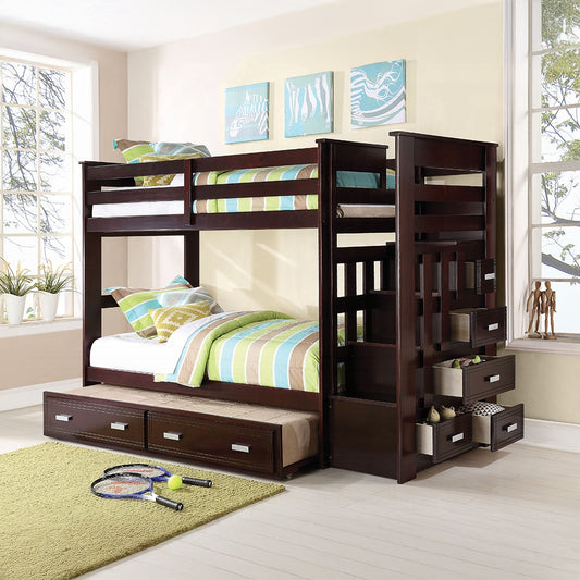 Brand New Espresso Twin/Twin Bunk Bed & Trundle