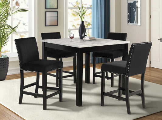 Brand New 5pc BK/WH Counter Height Dining Set