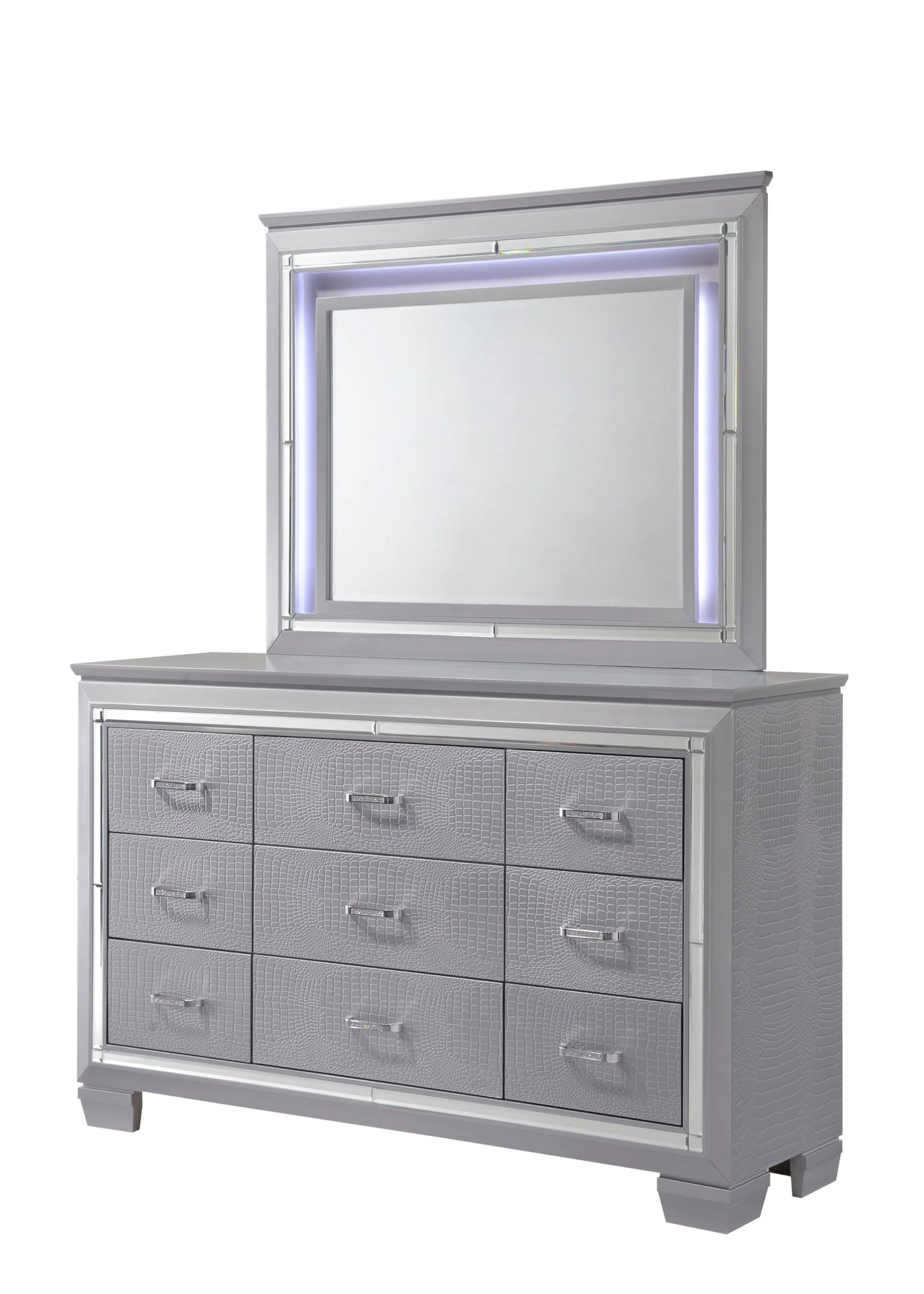 Brand New Silver Dresser (Optional LED Mirror)
