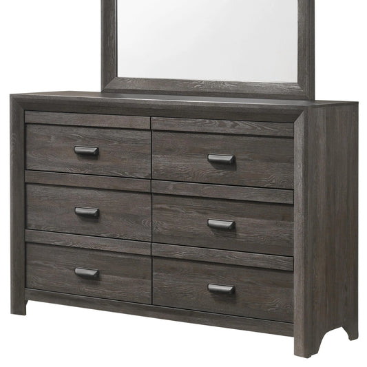 Brand New Grey/Brown 6-Drawer Dresser (Optional Mirror)
