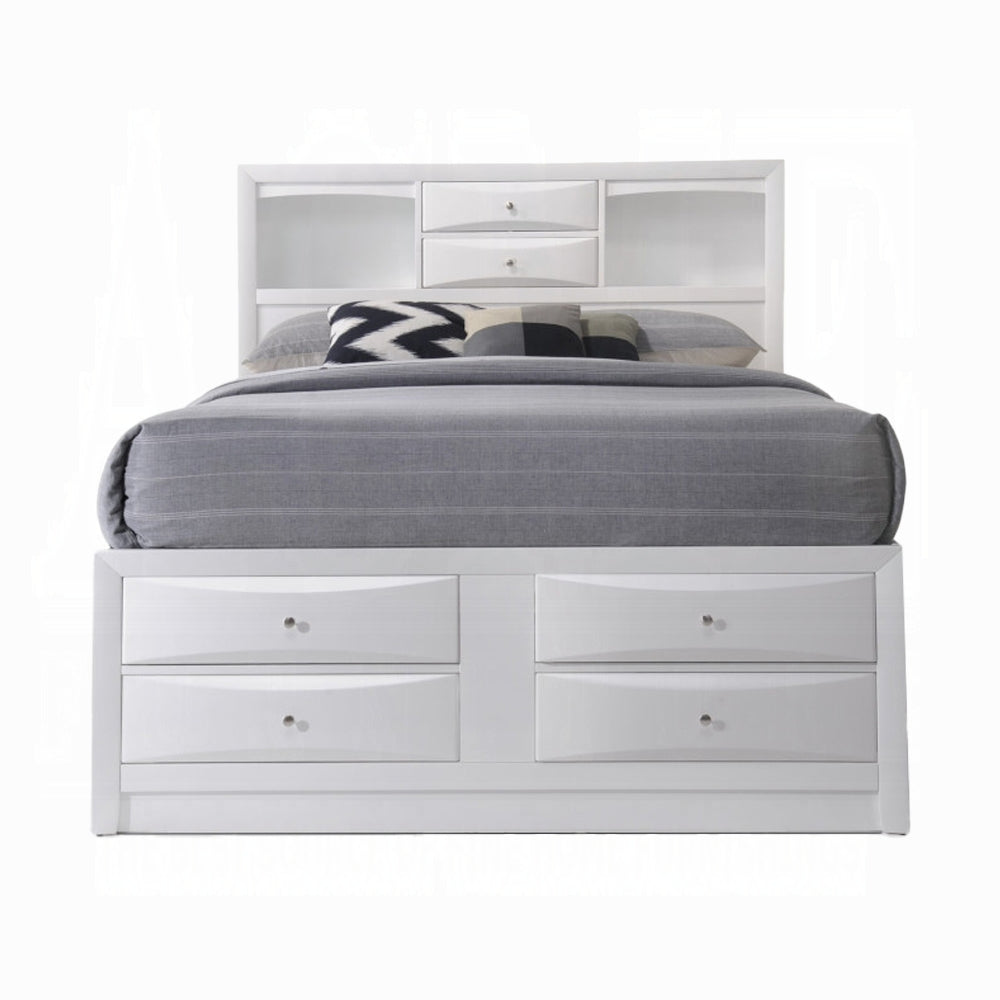 Brand New White King Size Platform Bed with Storage