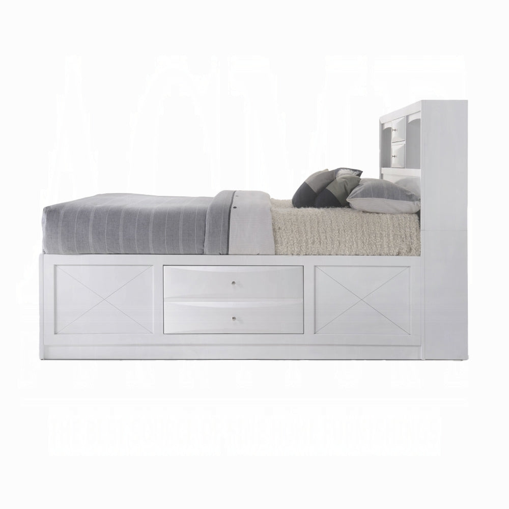 Brand New White King Size Platform Bed with Storage