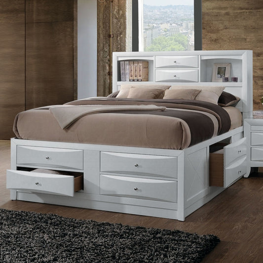 Brand New White King Size Platform Bed with Storage