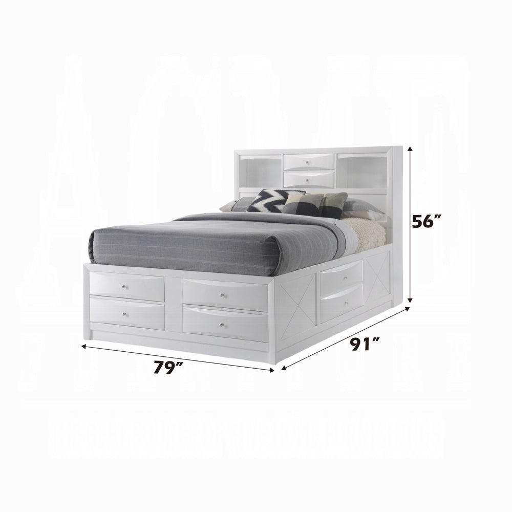 Brand New White King Size Platform Bed with Storage